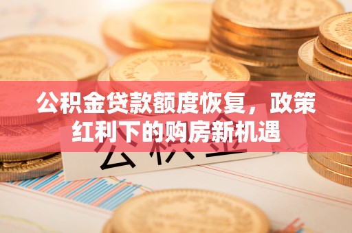翔安公积金贷款额度恢复，政策红利下的购房新机遇