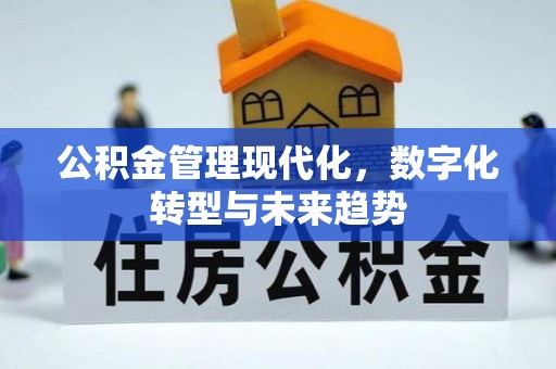 翔安公积金管理现代化，数字化转型与未来趋势